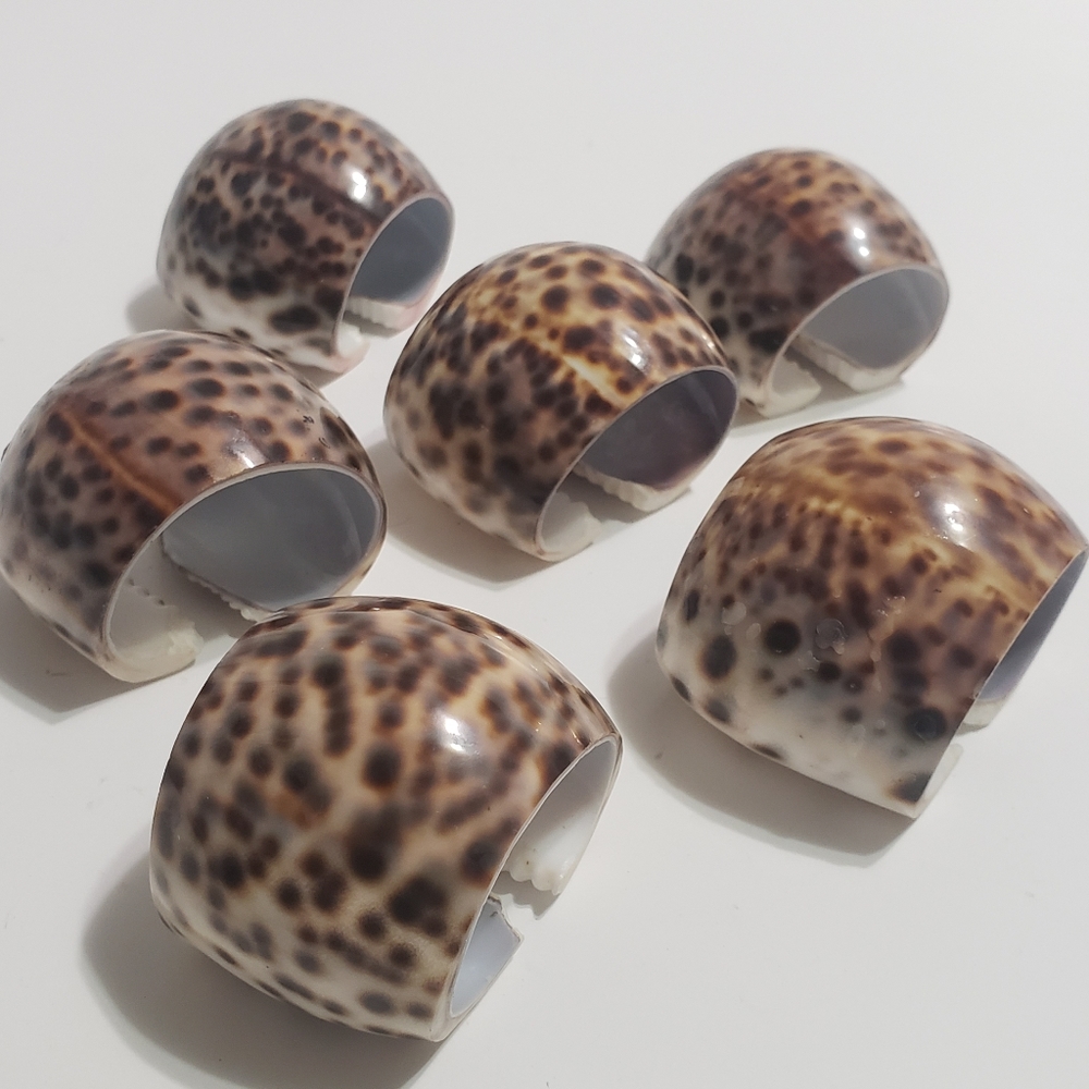 6pc. Shell Napkin Rings Beach House Vintage